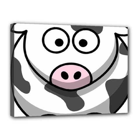 Animals Cow  Face Cute Canvas 16  X 12  by Alisyart
