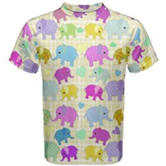 Cute Elephants  Men s Cotton Tee by Valentinaart