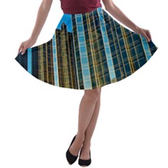 Two Abstract Architectural Patterns A-line Skater Skirt