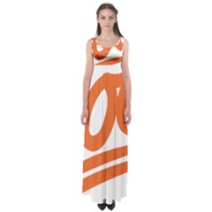 Number 100 Orange Empire Waist Maxi Dress by Alisyart