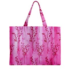 Pink Curtains Background Zipper Mini Tote Bag by Simbadda