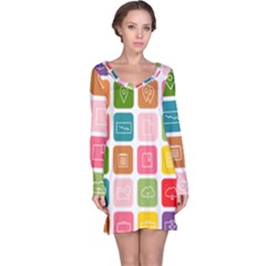 Icons Vector Long Sleeve Nightdress by Simbadda