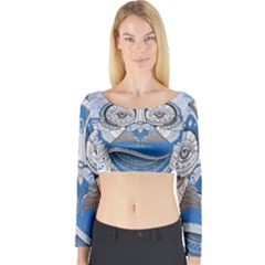 Pattern Monkey New Year S Eve Long Sleeve Crop Top by Simbadda