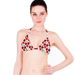 Colorful Trees Background Pattern Bikini Top by Simbadda