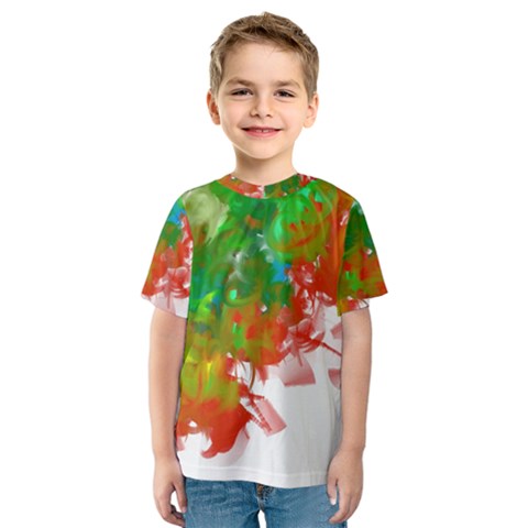 Digitally Painted Messy Paint Background Texture Kids  Sport Mesh Tee by Simbadda
