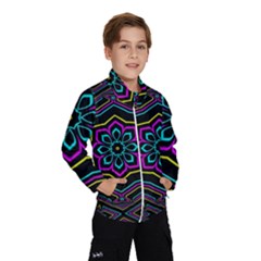 Cyan Yellow Magenta Kaleidoscope Wind Breaker (kids) by Simbadda