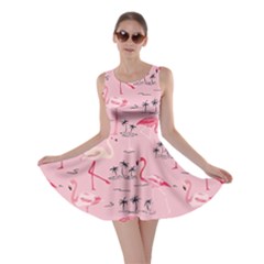 Pink Flamingo Bird Pattern Skater Dress