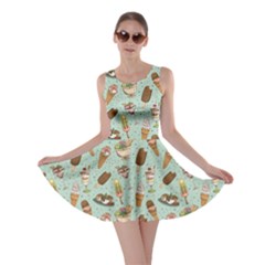 Green Icecream Pattern Skater Dress by CoolDesigns