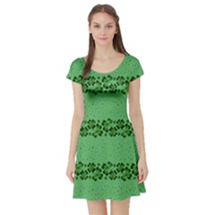Shamrock Green Short Sleeve Skater Dress by CoolDesigns