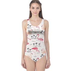 Colorful Flamingo Bird Pattern Women s One Piece Swimsuit by CoolDesigns