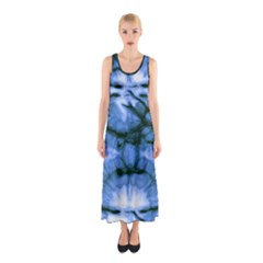 Blue Tie Dye 3 Sleeveless Maxi Dress