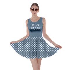 Blue Cat Dot Skater Dress by CoolDesigns