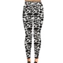 Black Pattern With Cartoon Cows Black And White Leggings View2