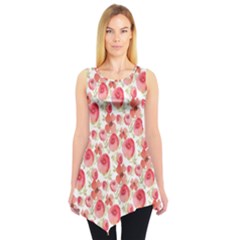 Red Roses Sleeveless Tunic Top