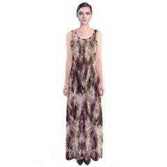 Brown Tie Dye Sleeveless Maxi Dress by CoolDesigns