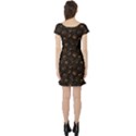 Black Happy Halloween Night Illustration Short Sleeve Skater Dress View2