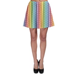 Colorful Striped Rainbow Pattern With Colorful Butterflies Skater Skirt by CoolDesigns