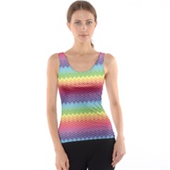 Colorful Chevron Rainbow Colored Pattern Tank Top by CoolDesigns