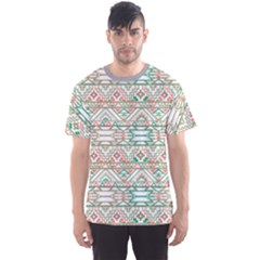 Gray Abstract Geometric Aztec Colorful Pattern Men s Sport Mesh Tee