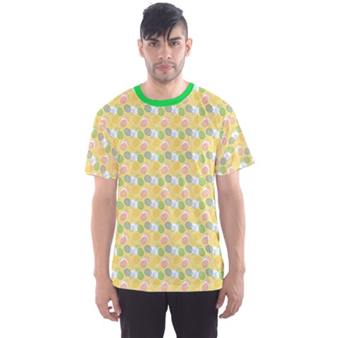 Green Pineapple Juce Pattern Colorful Men s Sport Mesh Tee by CoolDesigns