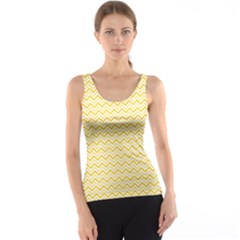 Yellow Yellow And White Chevron Pattern Tank Top by CoolDesigns