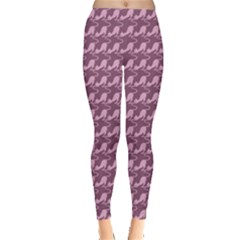 Pink Pattern Pink Cats On A Purple Leggings by CoolDesigns