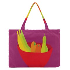 Fruitbowl Llustrations Fruit Banana Orange Guava Medium Zipper Tote Bag by Alisyart