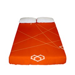Leadership Deep Dive Orange Line Circle Plaid Triangle Fitted Sheet (full/ Double Size) by Alisyart