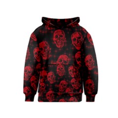 Sparkling Glitter Skulls Red Kids  Pullover Hoodie by ImpressiveMoments