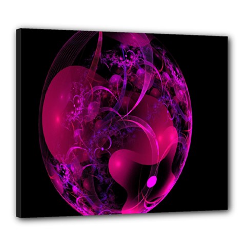 Fractal Using A Script And Coloured In Pink And A Touch Of Blue Canvas 24  X 20  by Simbadda