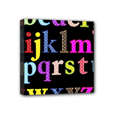 Alphabet Letters Colorful Polka Dots Letters In Lower Case Mini Canvas 4  X 4  by Simbadda