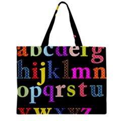 Alphabet Letters Colorful Polka Dots Letters In Lower Case Zipper Mini Tote Bag by Simbadda