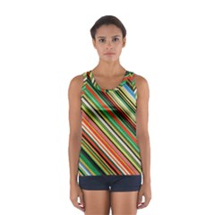 Colorful Stripe Background Women s Sport Tank Top  by Simbadda