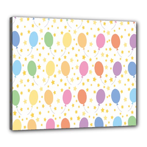 Balloon Star Rainbow Canvas 24  X 20  by Mariart