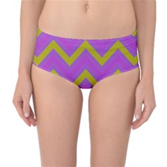 Zig Zags Pattern Mid-waist Bikini Bottoms by Valentinaart