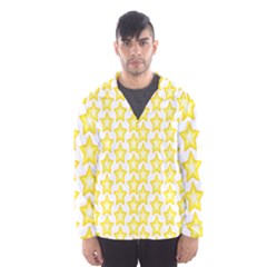 Yellow Orange Star Space Light Hooded Wind Breaker (men) by Mariart