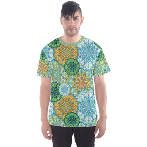 Forest Spirits  Green Mandalas  Men s Sport Mesh Tee by bunart