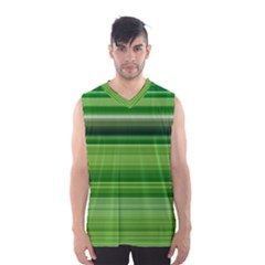 Horizontal Stripes Line Green Men s Basketball Tank Top by Mariart