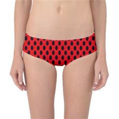 Polka Dot Black Red Hole Backgrounds Classic Bikini Bottoms by Mariart