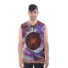 Background Image With Hidden Fractal Flower Men s Basketball Tank Top by Simbadda