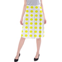 Polka Dot Yellow White Midi Beach Skirt