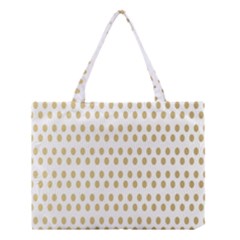 Polka Dots Gold Grey Medium Tote Bag by Mariart