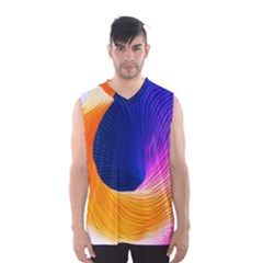 Wave Waves Chefron Color Blue Pink Orange White Red Purple Men s Basketball Tank Top by Mariart