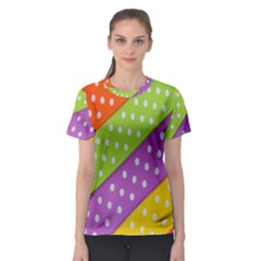 Colorful Easter Ribbon Background Women s Sport Mesh Tee