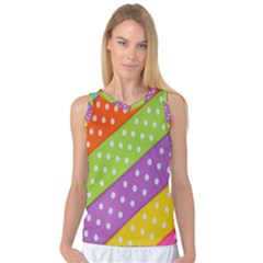 Colorful Easter Ribbon Background Women s Basketball Tank Top