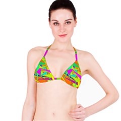 Background With Colorful Triangles Bikini Top by Simbadda