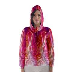 Fire Flames Abstract Background Hooded Wind Breaker (women) by Simbadda