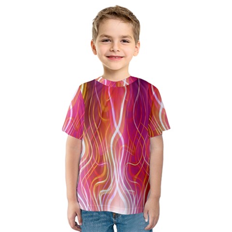 Fire Flames Abstract Background Kids  Sport Mesh Tee by Simbadda