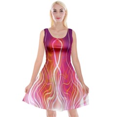 Fire Flames Abstract Background Reversible Velvet Sleeveless Dress by Simbadda
