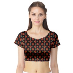 Dollar Sign Graphic Pattern Short Sleeve Crop Top (tight Fit) by dflcprintsclothing